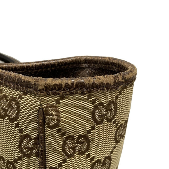 Auth Gucci Gg Beige Dark Brown Jacquard #156283G20B - Picture 8 of 11